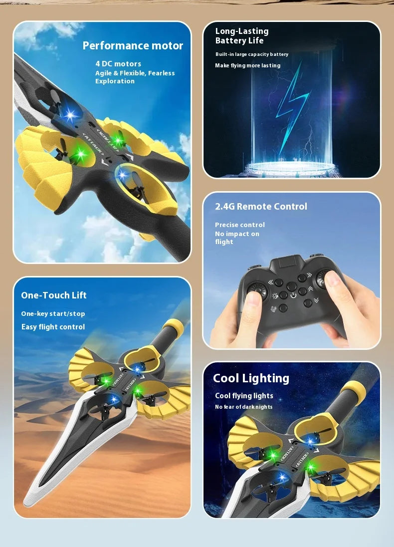 Remote Flying Sword Remote Controlled Stunt Flying Sword New Stunt Remote Controlled Airplane 360 Gesture Remote Control Sword